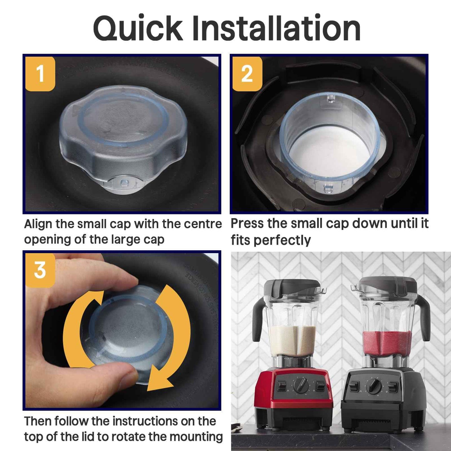 1 Pcs Replacement Lid for Vitamix Blender 64 Oz - Clear Lid Design - Fits for Vitamix 750 5200 5000 6300 7500 - For Vitamix Lid Replacement