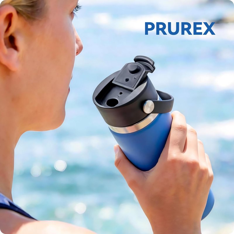 Prurex Flip Lids with Handle for Hydro Flask 12 16 20 32 40 64 oz Wide Mouth Bottles,Replacement Lids for 2.28"Wide Mouth Sport Bottles Water Bottle Accessories
