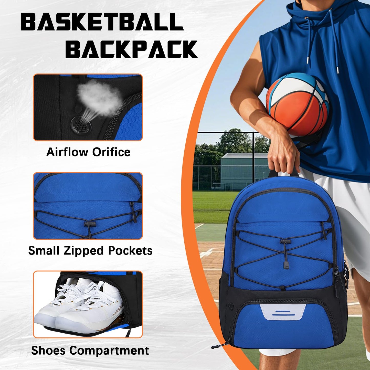 Goloni Soccer Backpack Bag with Separate Ball & Cleat Shoe Compartment, Waterproof Volleyball Basketball Backpack Sports Gym Backpack for Teen Girls Boys Men Women Kids