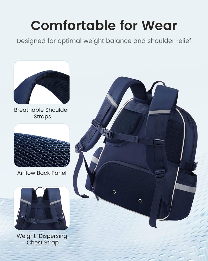 Sucipi Kids Tennis Bag, Professional Youth Tennis Bag Backpack Tennis Racket Bags Suitable for Girls Boys Junior, Navy Bule