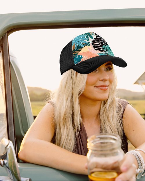 Flafens Women's Trucker Hat – Cute Summer Casual Baseball Caps for Women and Girls Golf Ball Hats with Adjustable Snapback, for Outdoor Sports, Plants