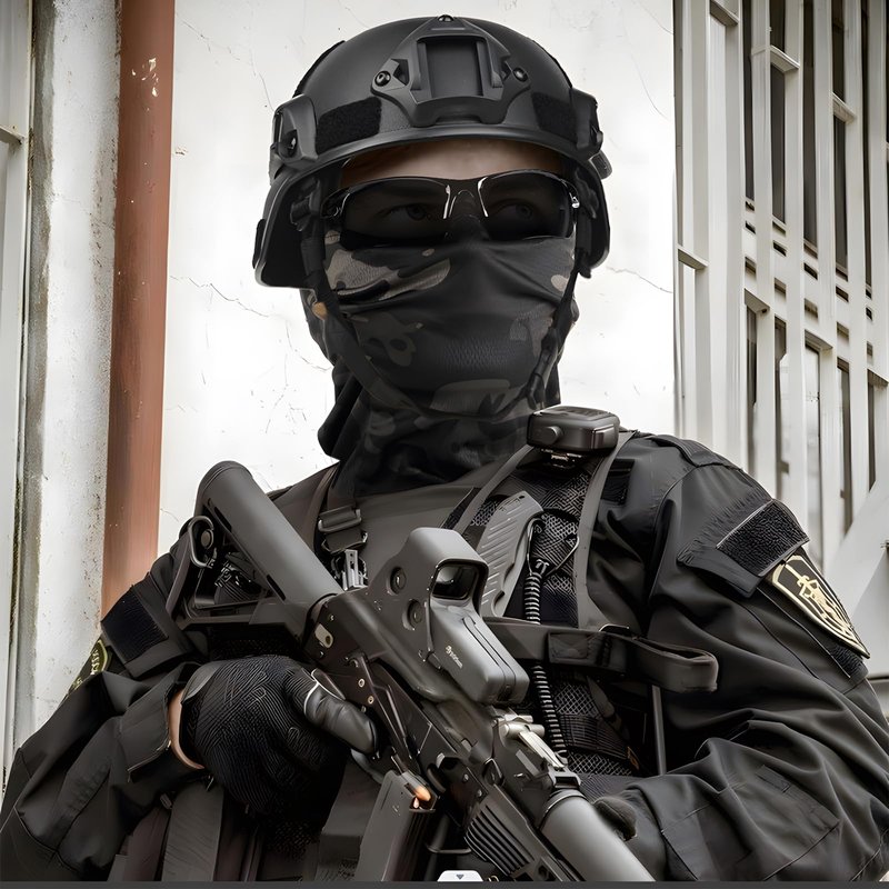 VPZENAR Tactical Helmet - Black MICH Helmet with Ear Protection, Airsoft Goggles and Balaclava Mask - Tactical Gear