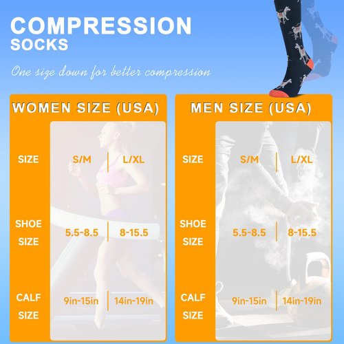 bropite Compression Socks for Women & Men Circulation-Support Knee High Socks 20-30 mmhg-Best for Running,Medical,Nurse,Travel