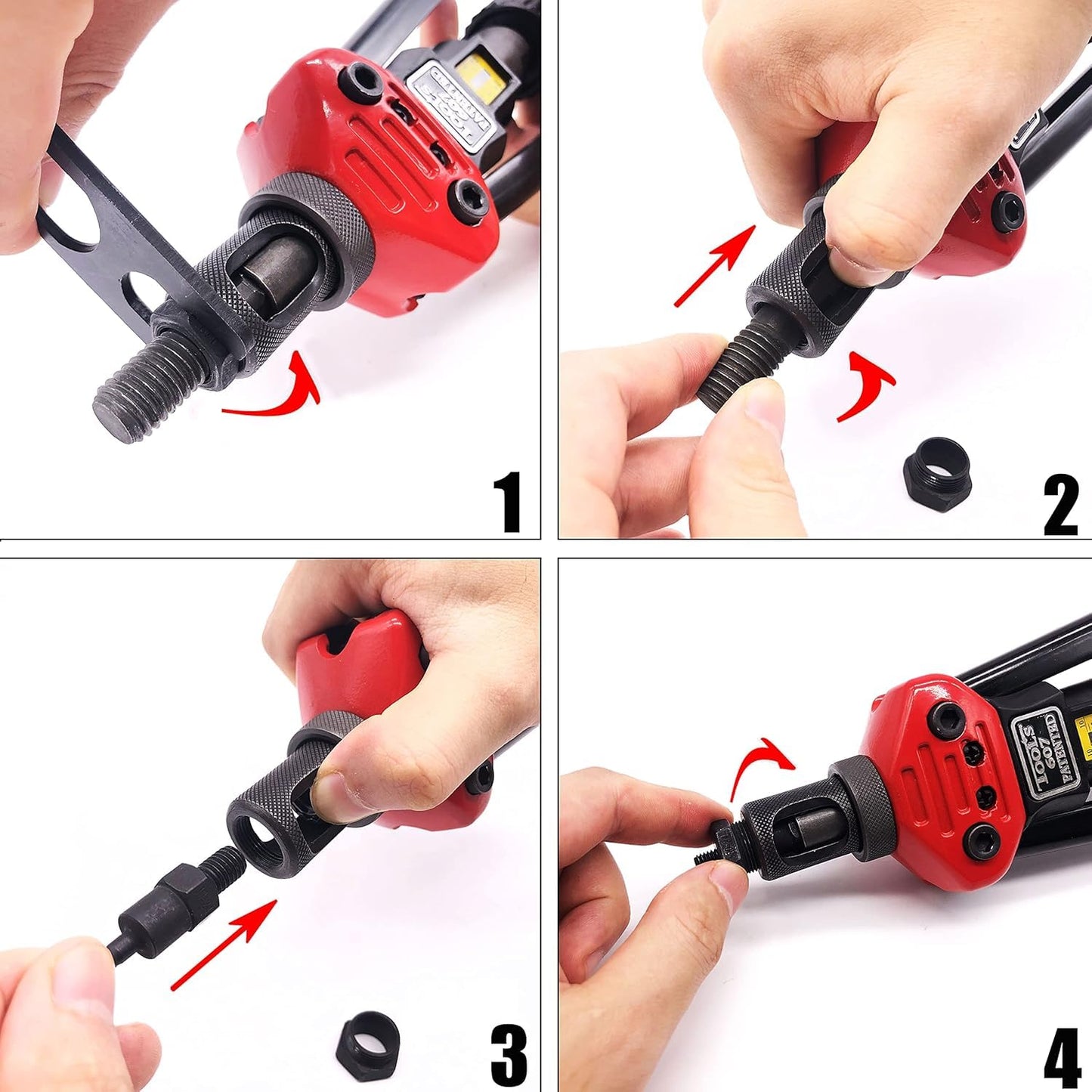 ZIOJOVK 16-Inch Rivet Nut Tool Kit, with17 Metric and SAE Mandrels, 256Pcs Assorted Rivet Nuts, and Rugged Carrying Case