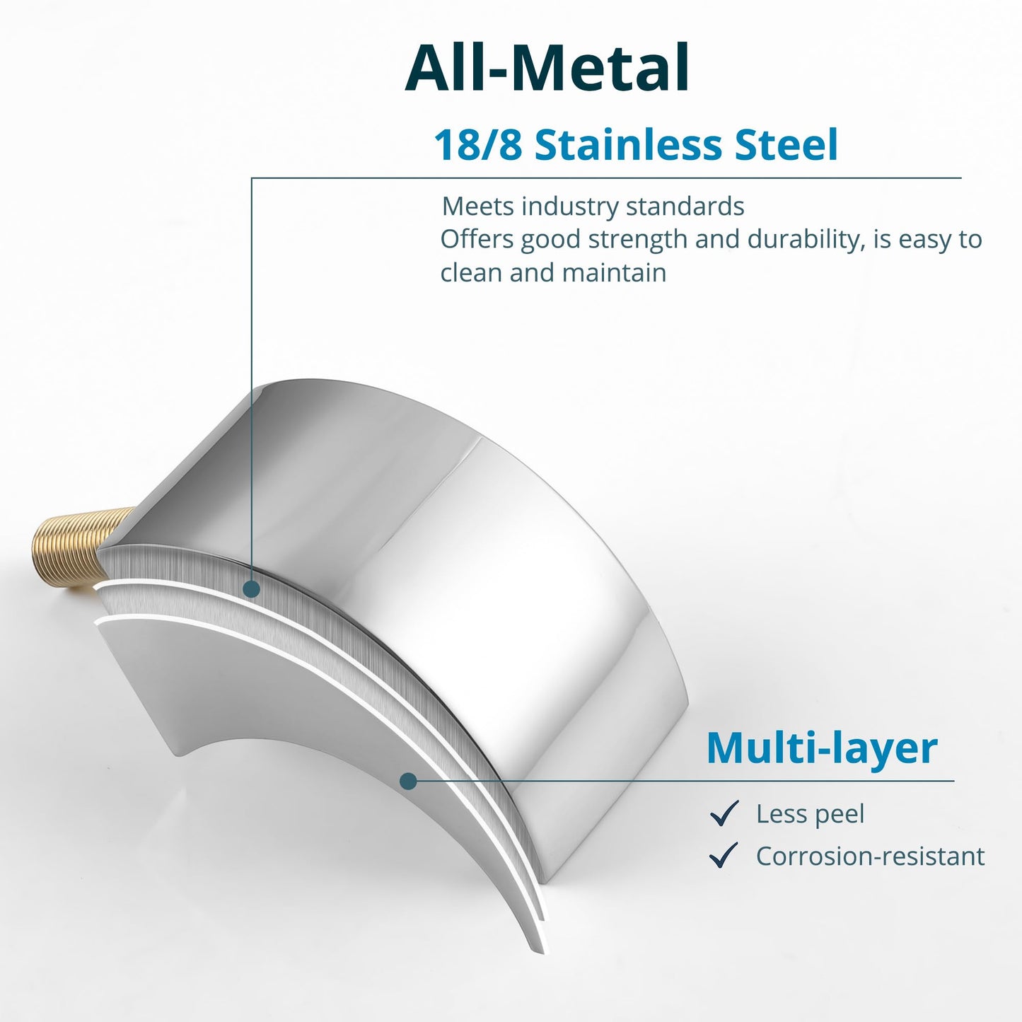 DOLGABA LED Bathroom Faucet 3 Hole Chrome Waterfall Bathroom Sink Faucet with Light, 8 Inch Widespread Modern Vanity Tap with 2 Crystal Handles and Water Supply Hoses