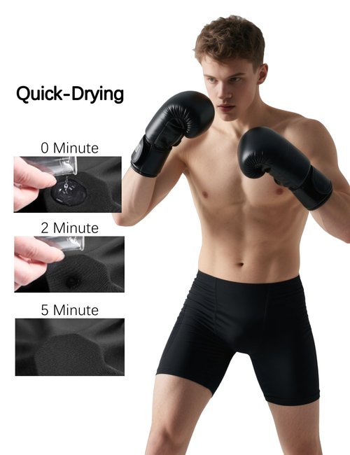 HovSiyla 6 Pack Compression Shorts with Pocket Men Sports Workout Performance Athletic Running Underwear Shorts Spandex 6 Black Large
