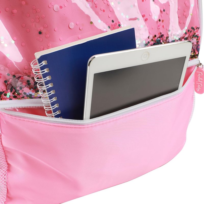 Packed Party Confetti Filled Pink 17" Backpack With Lunchbox