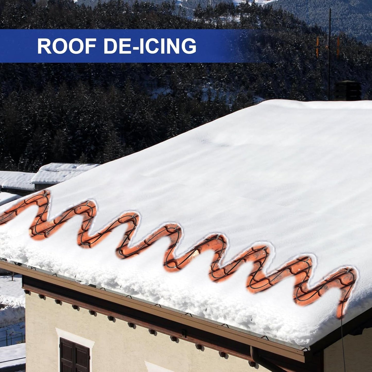 3FT~200FT Heat Tape for Water Pipes, -40°F Deicing Heating Cable, Freeze Protected Water Pipe Heating Cable, Heated Water Hose, Plumbing Fixtures, 120V 5W/ft（100FT）