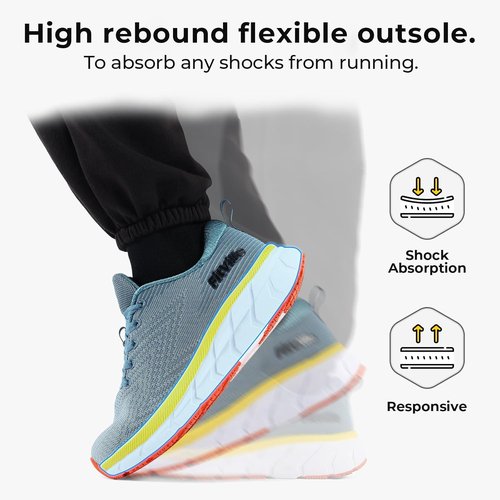 FitVille Wide Walking Shoes - Comfortable Lightweight Design with Non-Slip Cushioned Support | Men's Wide Toe Box