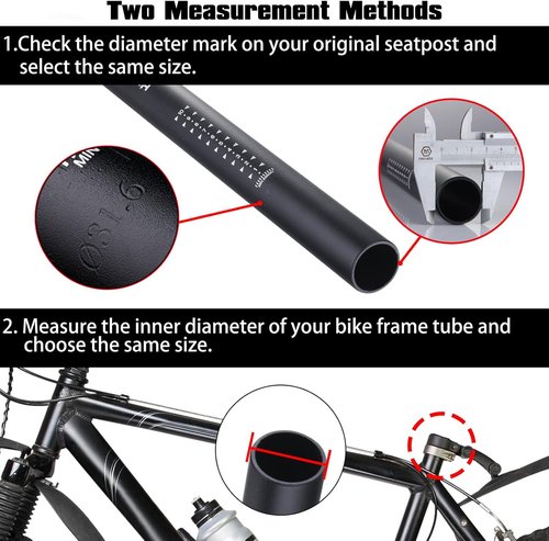 Boenoea Bike Seatpost - Aluminum Alloy Bicycle Seat Tube | 25.4-31.6mm, 400mm Length for Mountain & Road Bikes