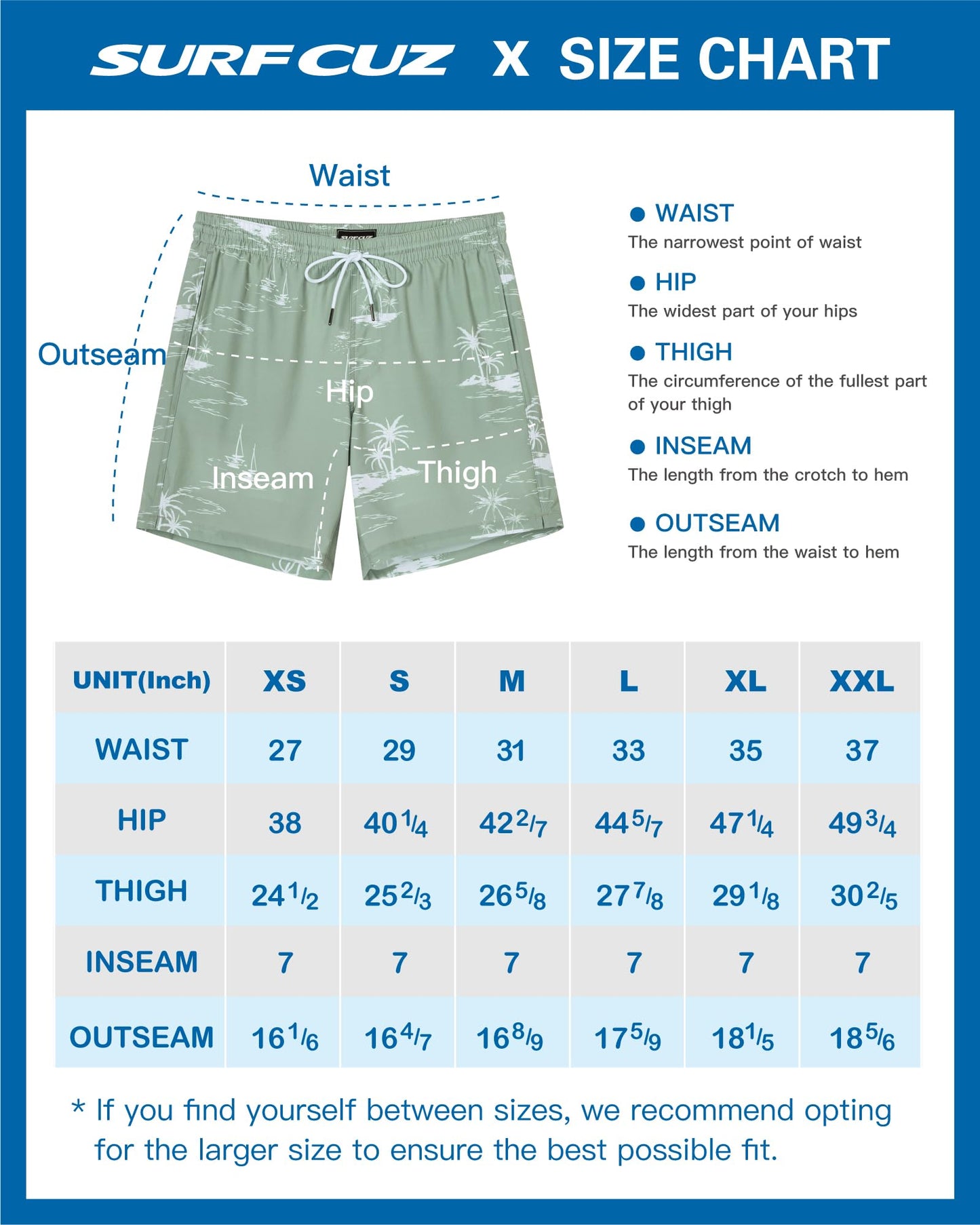 SURF CUZ Mens Swim Trunks with Compression Liner Quick Dry Swim Shorts 7" Swimming Trunks Stretch Bathing Suit 7 Inch,Coconut Island,XS
