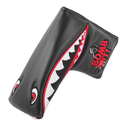SHABIER Black Golf Blade Headcover with Tiger Shark Design for Golf Putter Club