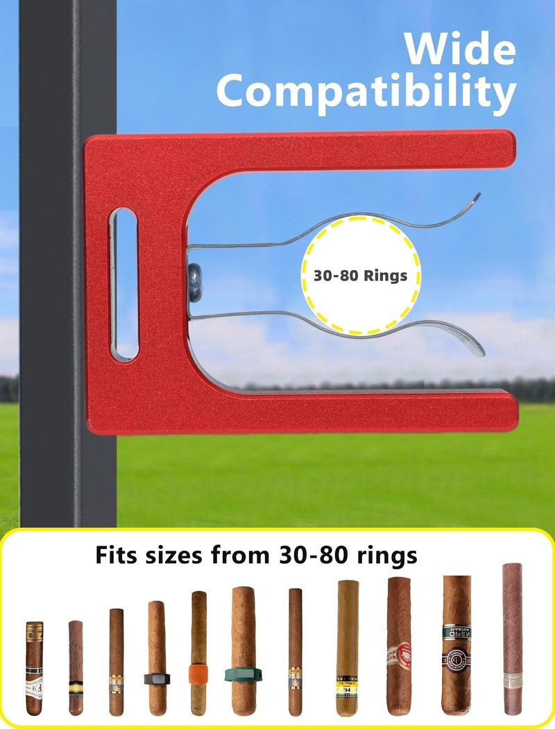 2-Pack Magnetic Holder for Golf Cart, Aluminum Alloy Golf Cart Hold 30-80 Rings, Clip with Strong Magnet, Golf Cart Accessories, Golf Gifts for Men, Husband, Boyfriend, Dad, White Elephant Gift - Red