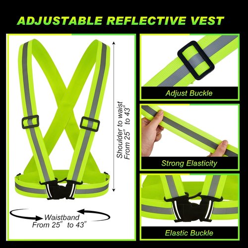 Hercicy High Visibility Safety Vests - 20 Pcs Adjustable Reflective Gear for Construction | Lightweight Yellow