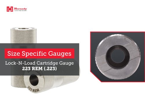 Hornady Lock-N-Load Cartridge Gauge 223 REM (.224), 380707 - Reloading Supplies to Help Check Cases & Ammo Specifications-Caliber Specific, Cylindrical Precision Steel Gauges Fit SAAMI Tolerances