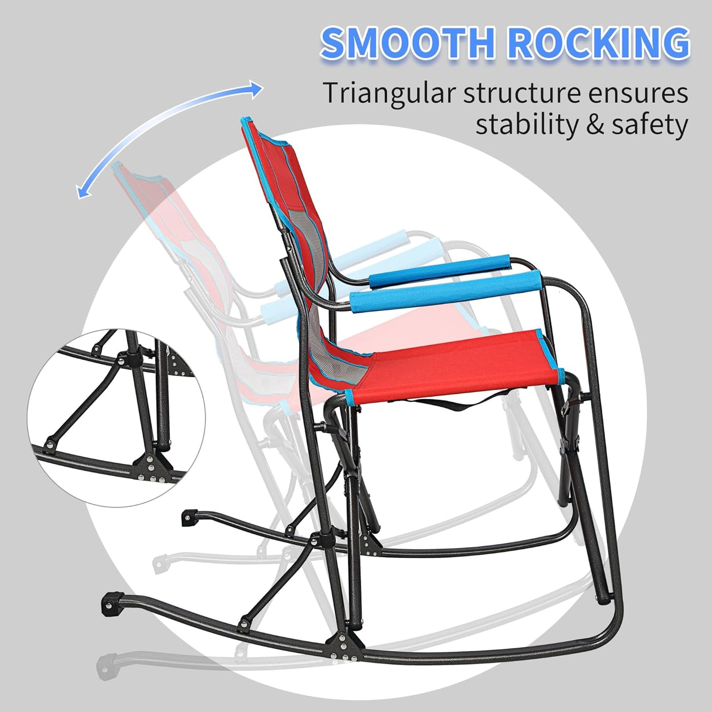 Northroad Oversized Rocking Camping Chair - Portable Folding Director Chair for Outdoor Relaxation