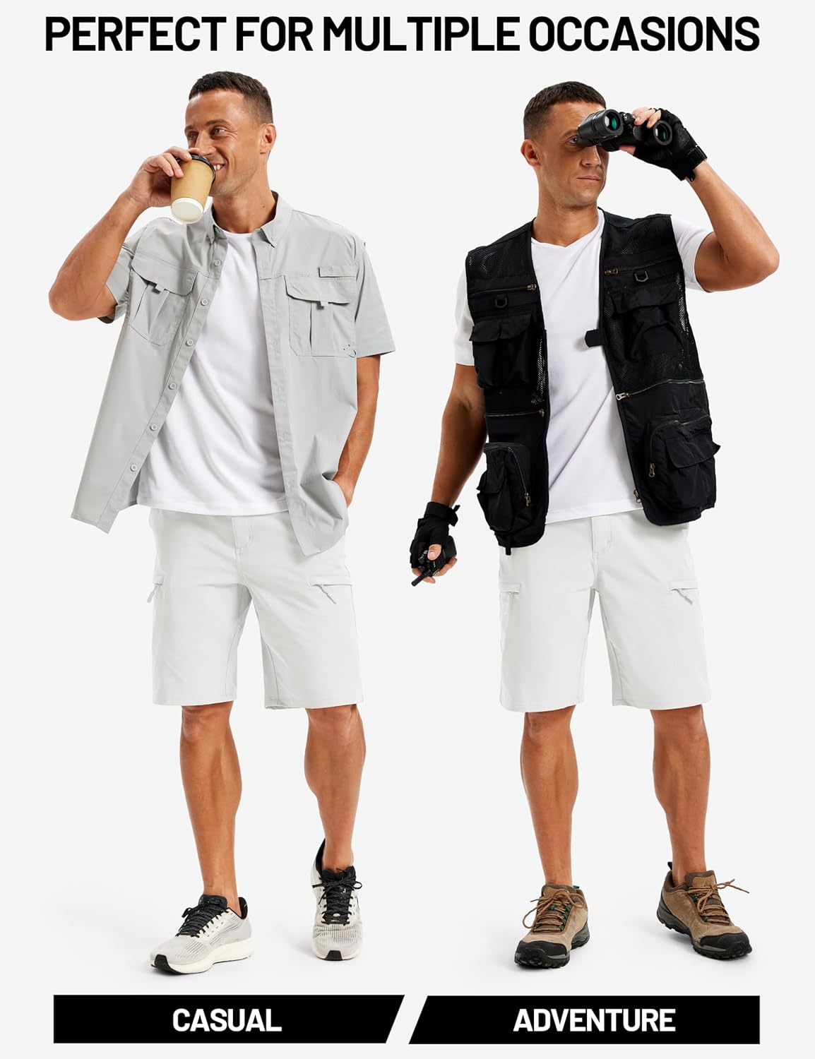 TACVASEN Men's Quick-Dry Hiking Cargo Shorts - Lightweight Tactical Design with Multi Pockets