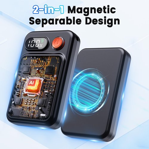 Hand Warmers Rechargeable 2 Pack - Electric Rechargeable Magnetic Hand Warmer with LED Display, 4 Heat Levels, Lanyards, USB, Gift for Men Women Kid, for Golf/Skiing/Camping/Hunting Essentials