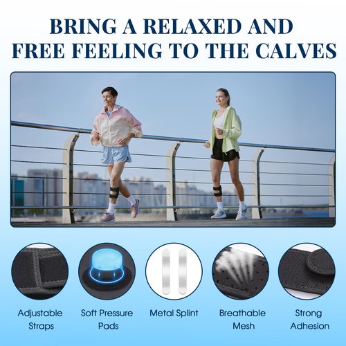 Sciatica Pain Relief Devices Brace, Sciatic Nerve Brace with Adjustable Pressure Pads Targeted Lower Back & Leg Compression for Sciatic Pain, Sciatic Ease Calf Support for Unisex Men Women - Black