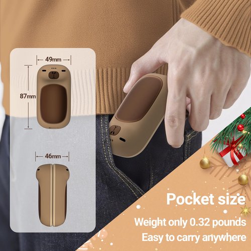 Capybara AI Hand Warmers Rechargeable 2 Packs 24 Hrs Long Safe Pocket-Size AI Smart Chips Electric Heater Cute Animal Gifts for Christmas Kids Women Men Outdoor Indoor-Brown