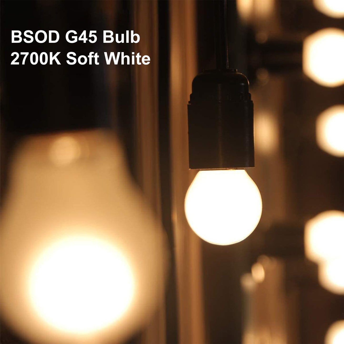 G45 LED Light Bulbs with E26 Base | 2700K Warm Soft White, Full Spectrum | 5W Eq 40W Appliance Bulbs for Refrigerator, Table Lamps, Home, Plants, Freezers & Chandelier (2 Warm White Bulbs)