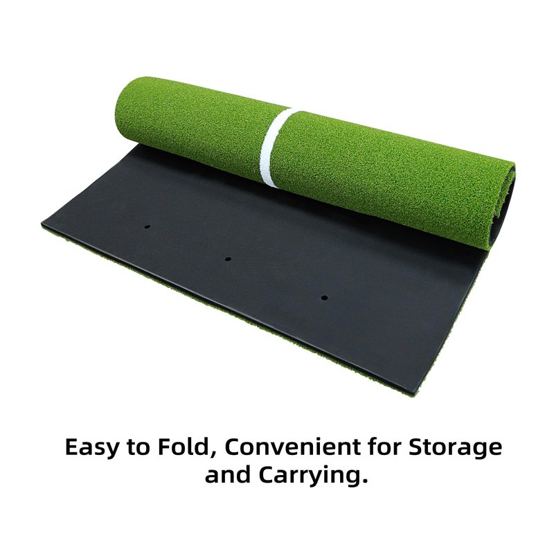 AIPSET Golf Mat 5x4ft Thicken Golf Hitting Mats Outdoor, Golf Practice Swing Mat, Golf Stance Mat, Golf Training Aid, Non-Slip/High-Elastic Base, w/ 10 Golf Tees & 8 Golf Balls
