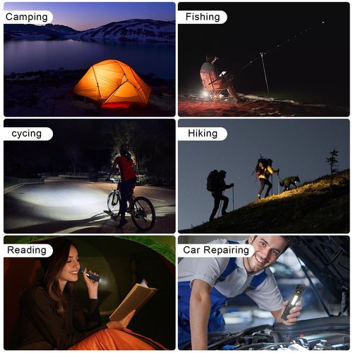 Ciwuzxs EDC Tactical Flashlight DT007, Compact 7 Mode Pocket LED Flashlight - 1500LM, USB-C Rechargeable Digital Display, IPX5 with Side Light and Clip for Everyday Carry Travel (1, Black)