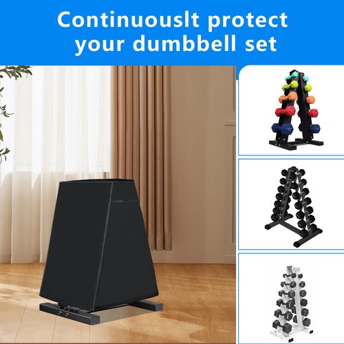 Ddeman Waterproof Oxford Cloth Dumbbell Rack Cover for Compact A-Shape 5-Tier Dumbbell Rack, Home Gym Weight Storage Cover with Drawstring (cover only)