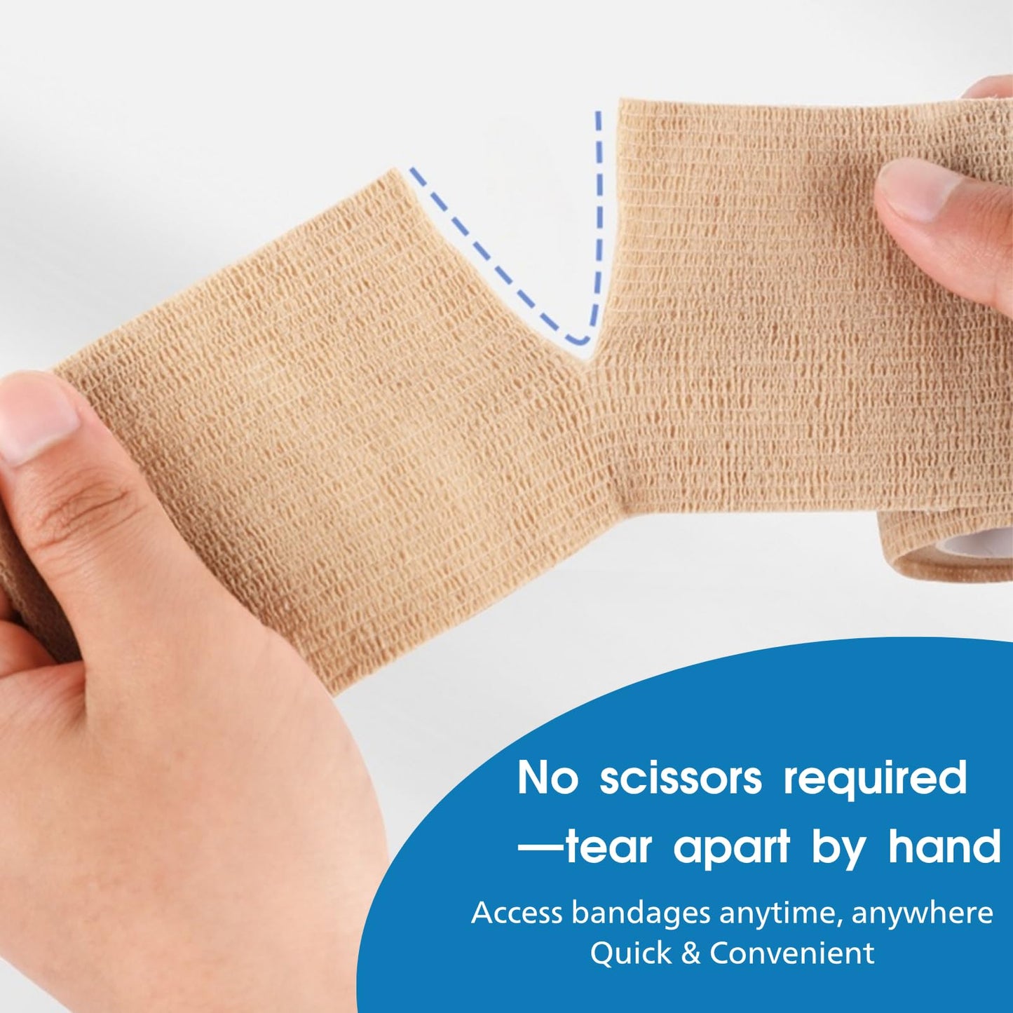 Self Adhesive Bandage Wrap, 2''x5 Yards, 6 Pack, Cohesive Sports Tape, Breathable Elastic Bandage Wraps