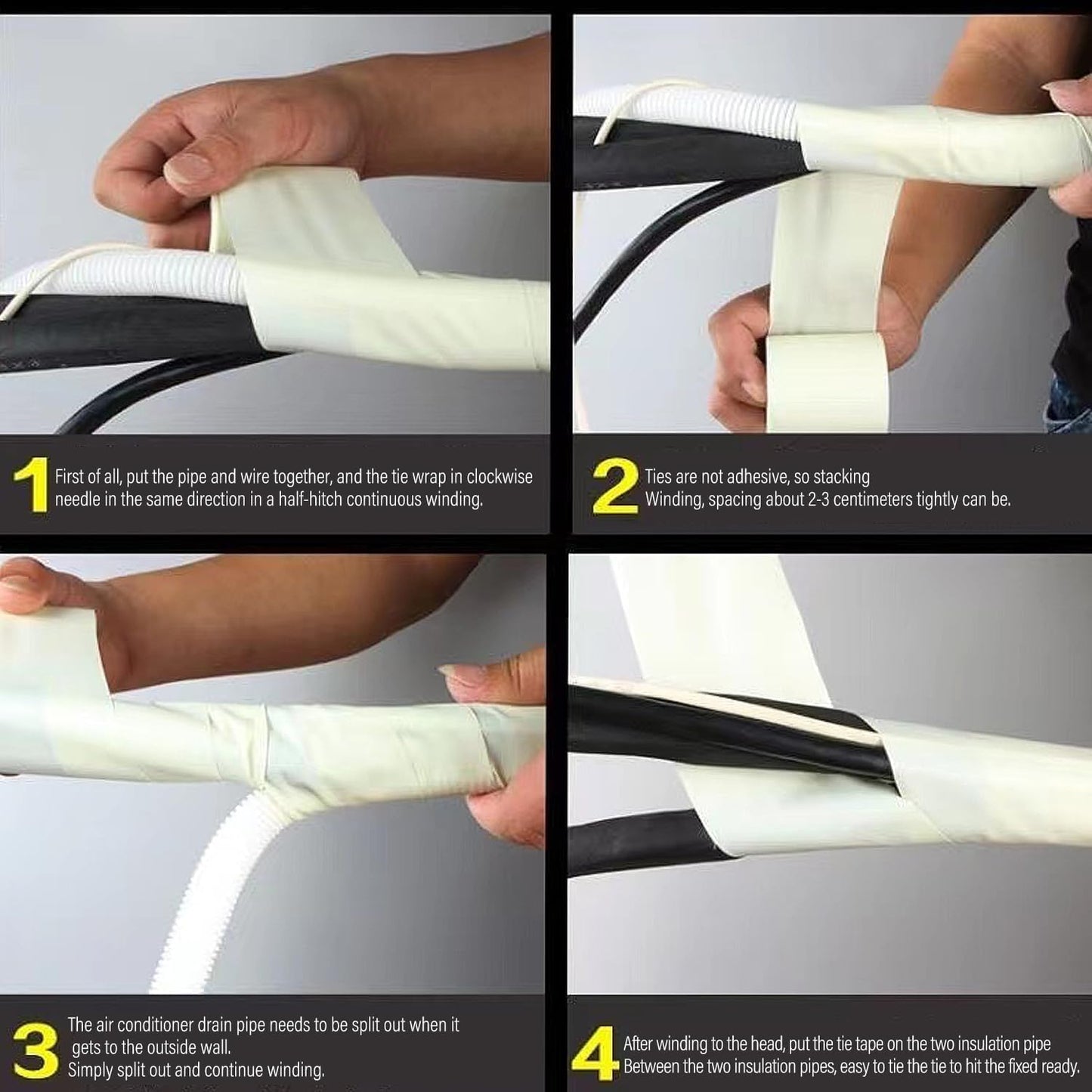 Pipe Insulation Tubing, Huntoshon 1/2" × 3/8" Insulated Heat Preservation 6ft Length Handle Grips for AC Unit, Exercise Machine Handle and Water Pipes