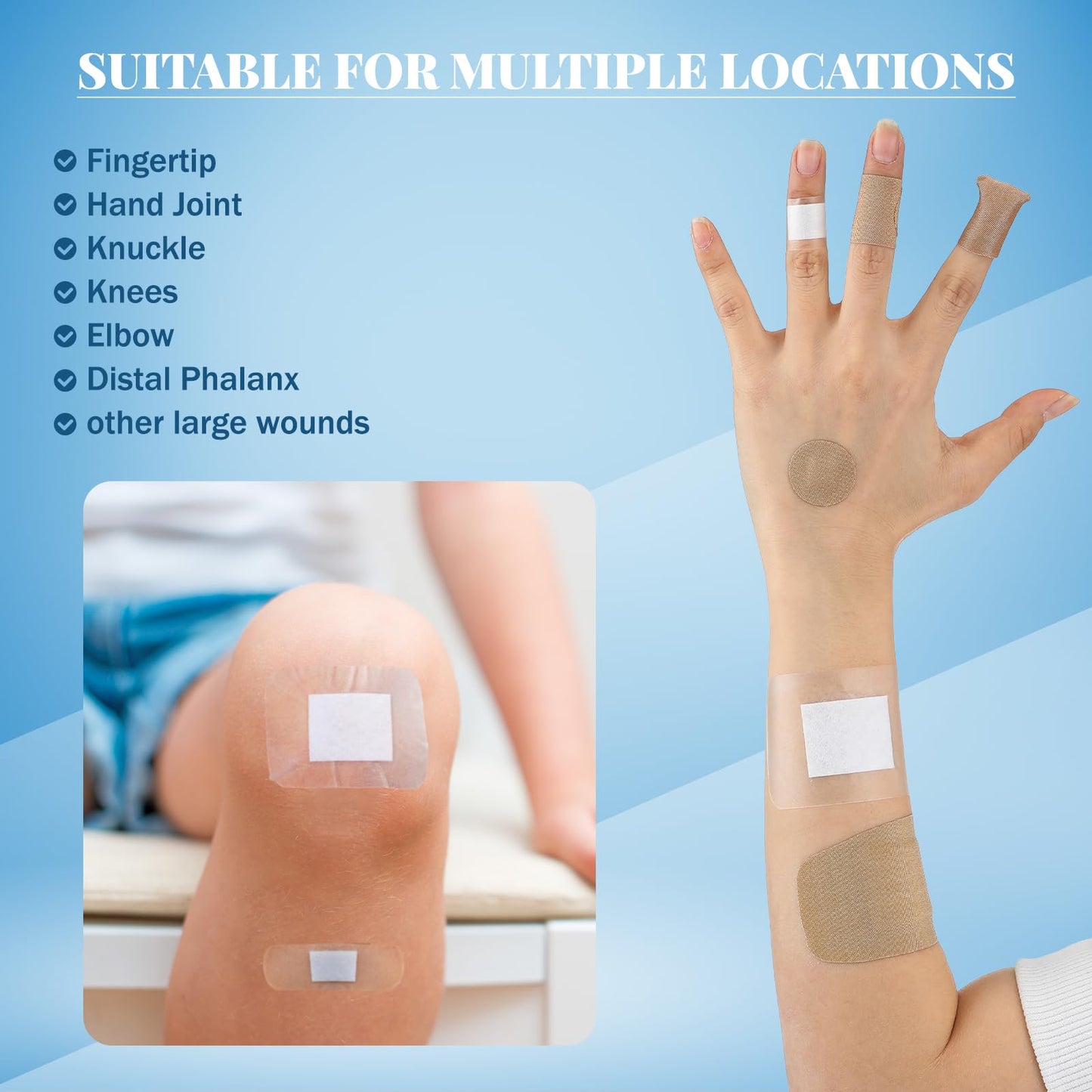 Geiserailie 300 Pcs Adhesive Bandages Family Variety Pack Fabric and Waterproof Assorted Bandages Bulk Sterile Individually Wrapped Bandages for First-Aid, Scrapes, Fingers(Clear and Fabric Bandage)