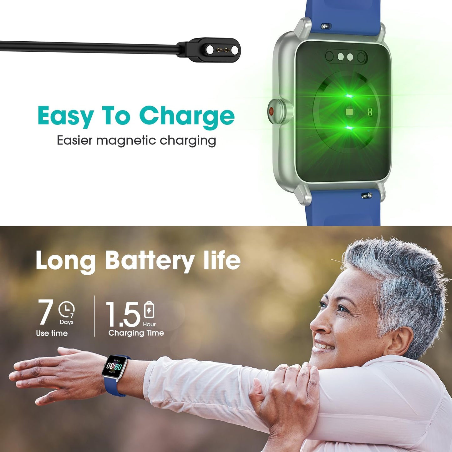 Pedometer Watch Senior Friendly No App No Phone Required, Fitness Tracker
