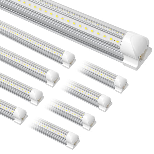 SUSLUM 8-Pack 4FT T8 LED Shop Light, 42W 6300 Lumen 5000K Daylight, Linkable with Plug Shop Lights for Garage Ceiling Workshop Commercial Lighting, 4 Years Warranty