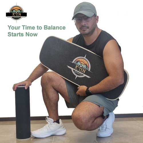Kiin Balance Board Trainer, adjustable stoppers – Indo Board, Balancing Board for Surfing, Core Training, Wobble Board for Skateboarding, Surfing, Skating, Yoga and Fitness.