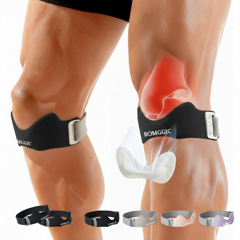 2 Pack Patellar Tendon Support Strap for Men Women,Adjustable Patella Band Flex Wrap Knee Brace with Non-Slip Silicone Targeted Pressure Pad for Knee Pain Tendonitis,Running, Basketball,Hiking,Fitness