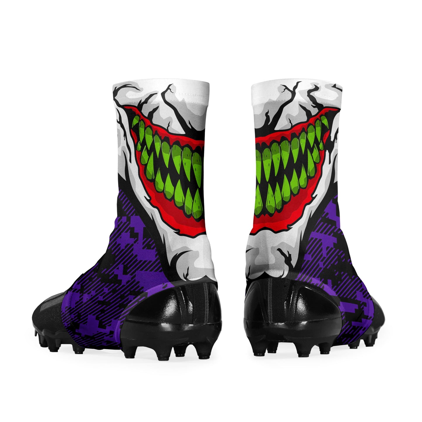 SLEEFS Spats/Football Cleat Covers [1 Pair - S/M] - Laces Covers/Wraps for Football, Baseball, Soccer, and Field Hockey - Youth and Adult Sizes for Men, Boys and Girls - Small/Medium - Green Grin