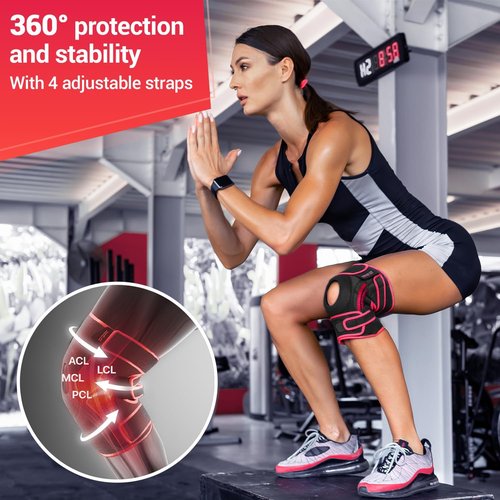 Dr. Brace Elite Knee Brace - Maximum Support with Side Stabilizers & Gel Pads | X-Large, Sunrise Color