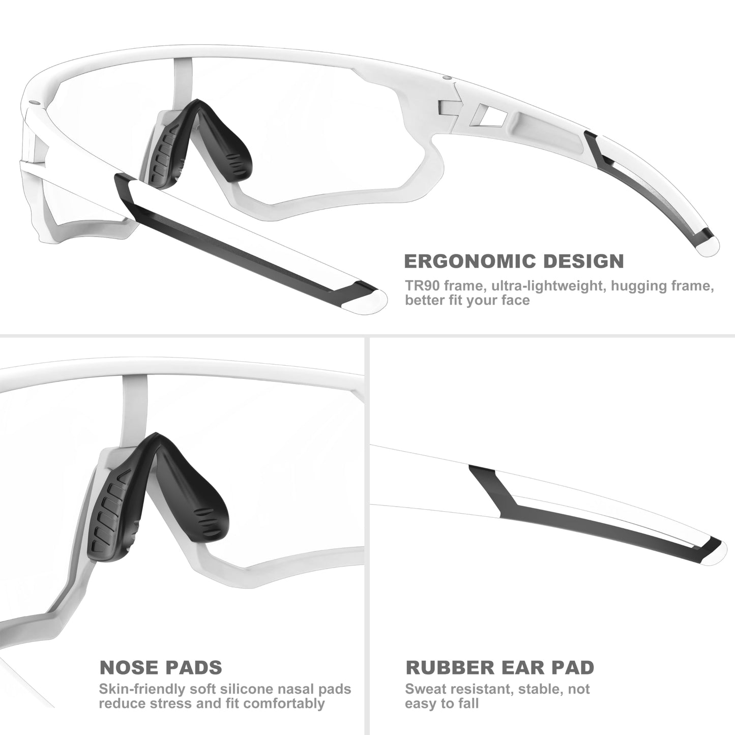 YOZISS Cycling Glasses for Men Women,Polarized Sunglasses UV400 Protection Goggles Wrap Around Sports Sunglasses for Cycling Running Fishing Driving Glof with Case