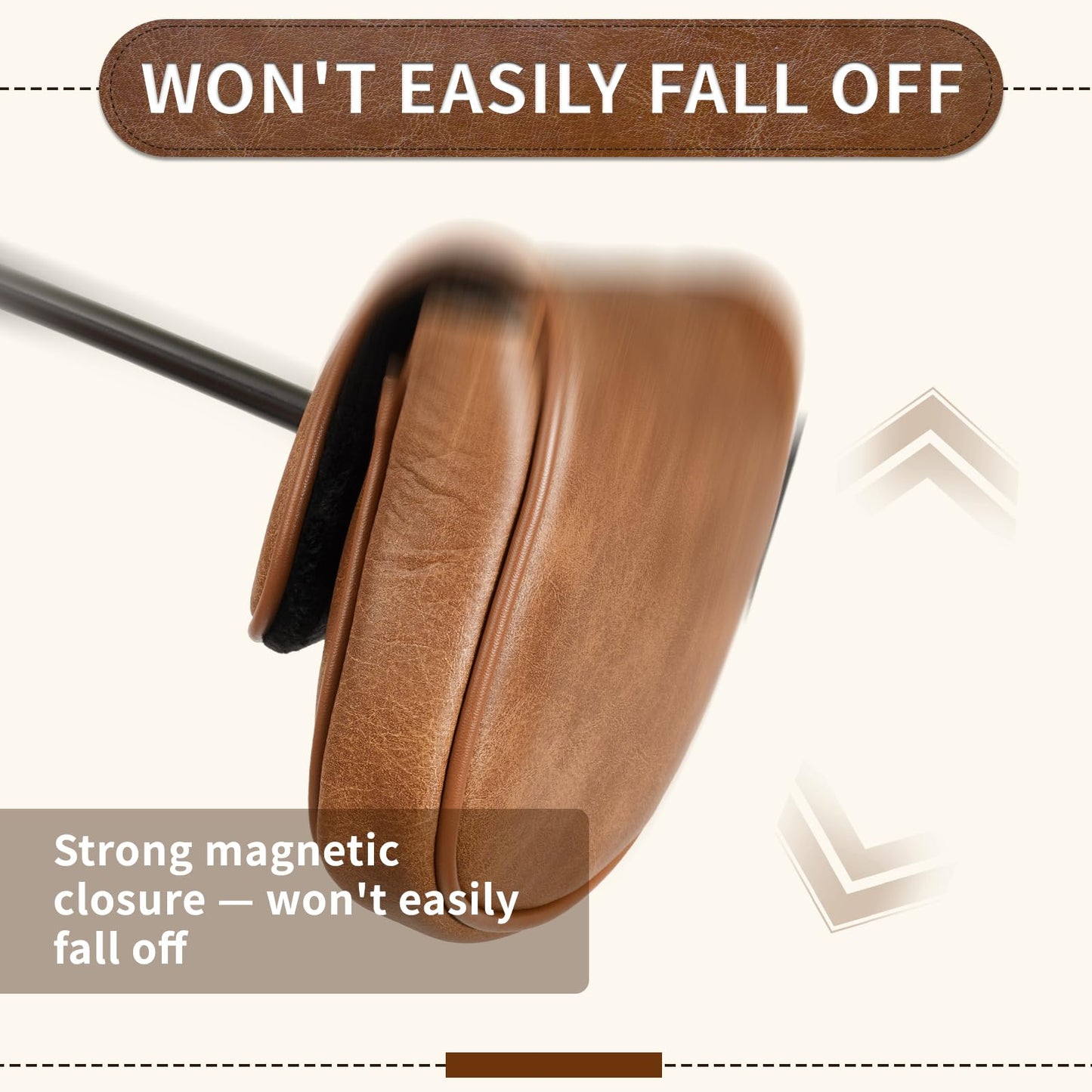 Craftsman Golf Genuine Leather Classic Center Shaft Mallet Putter Headcover Cover for LAB DF3