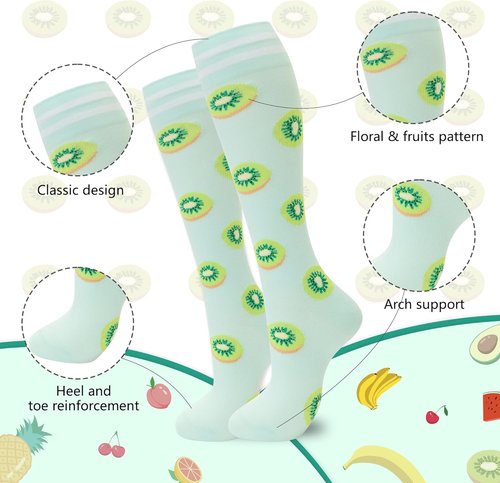 Fenglaoda Compression Socks - Support Circulation for Men & Women | 6 Pairs for Nurses & Travel