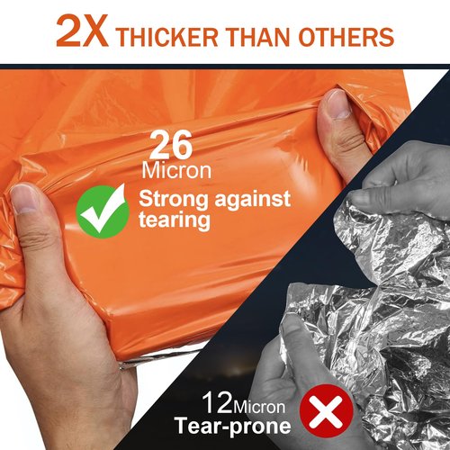 Guijinga 3-Pack Emergency Blanket, Extra-Thick Extra-Large Survival Blanket, Thermal Reflective Emergency Thermal Blanket for Outdoor Adventures, for Camping, Hiking, and Car Emergencies