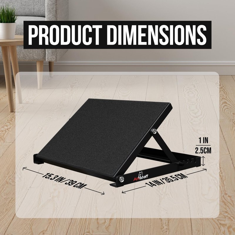 Amstaff Fitness Adjustable Squat Slant Board for Heel Elevating - Non-Slip, High-Density Heel Elevated Squat Wedges for Enhanced Weightlifting, Strength Training, Calf Stretching & Mobility