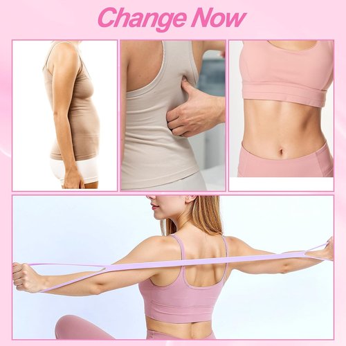 Gjinxi Resistance Bands - 2pcs Figure 8 Workout Bands with Handles for Arms & Legs | Portable Yoga & Pilates Equipment in Pink & Blue