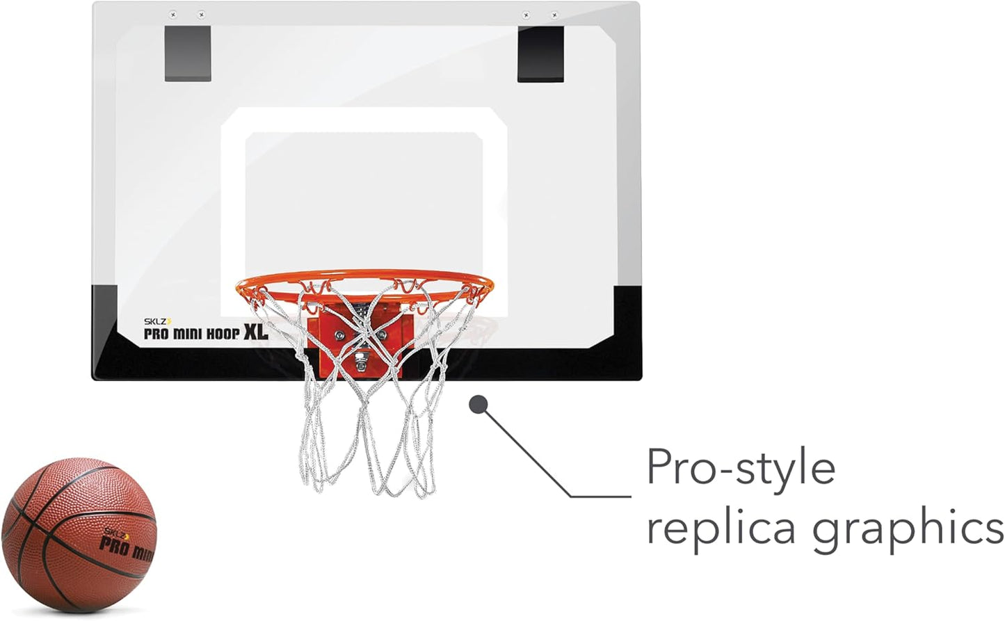 SKLZ Pro Mini Indoor Basketball Hoop - Portable Over The Door Design | Perfect for Home, Dorms & Offices