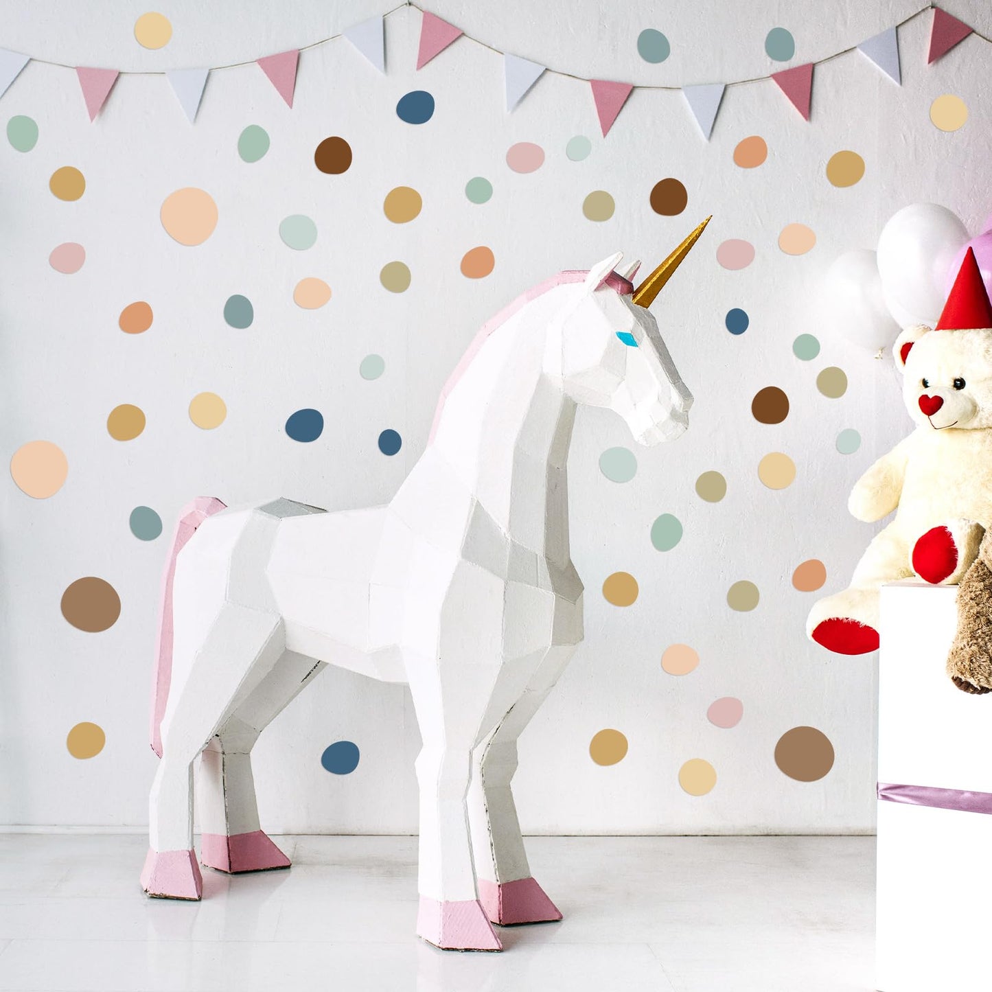 15 Sheet 300 Pcs Irregular Polka Dots Boho Wall Decal Terrazzo Playroom Bedroom Removable Modern Vinyl Boho Wall Stickers(Boho Color)