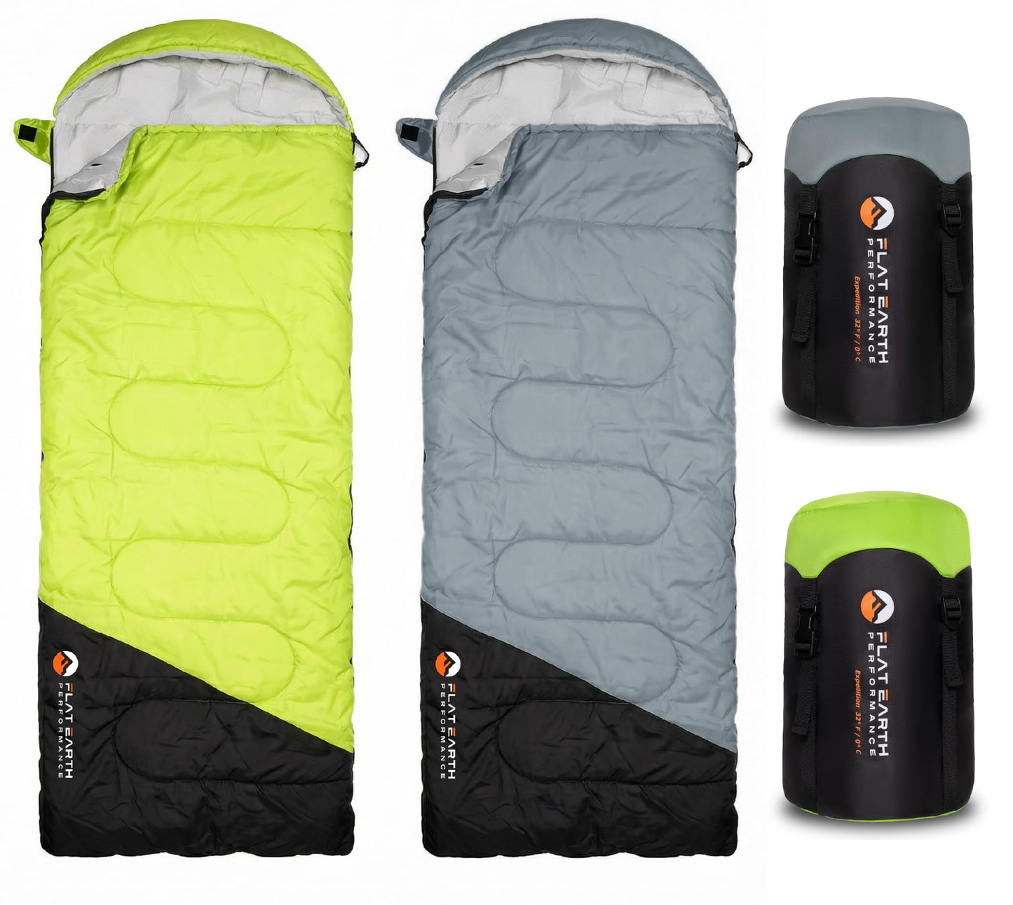 Expedition Backpacking Sleeping Bags for Adults, 32°F, Compression Sack