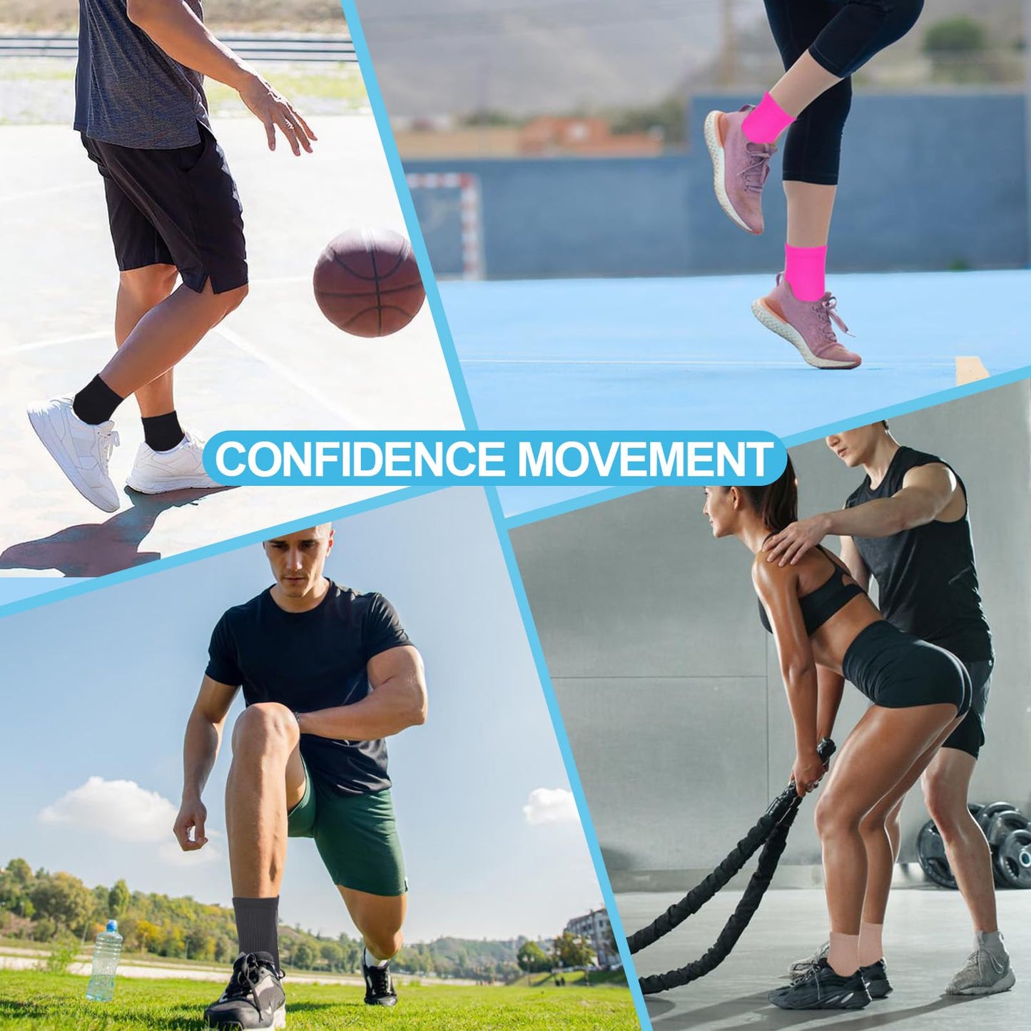 DRNAIETY 2 Pairs Copper Ankle Brace for Men and Women - Ankle Compression Sleeves, Plantar Fasciitis Compression Socks, Foot Support for Sprains, Tendonitis, Breathable, Everyday Use (XL)