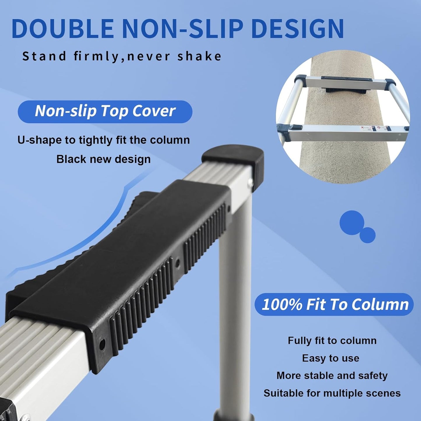 8.5 FT Telescoping Ladder - Lightweight Aluminum Extension Ladder with Stabilizers for Home & RV Travel