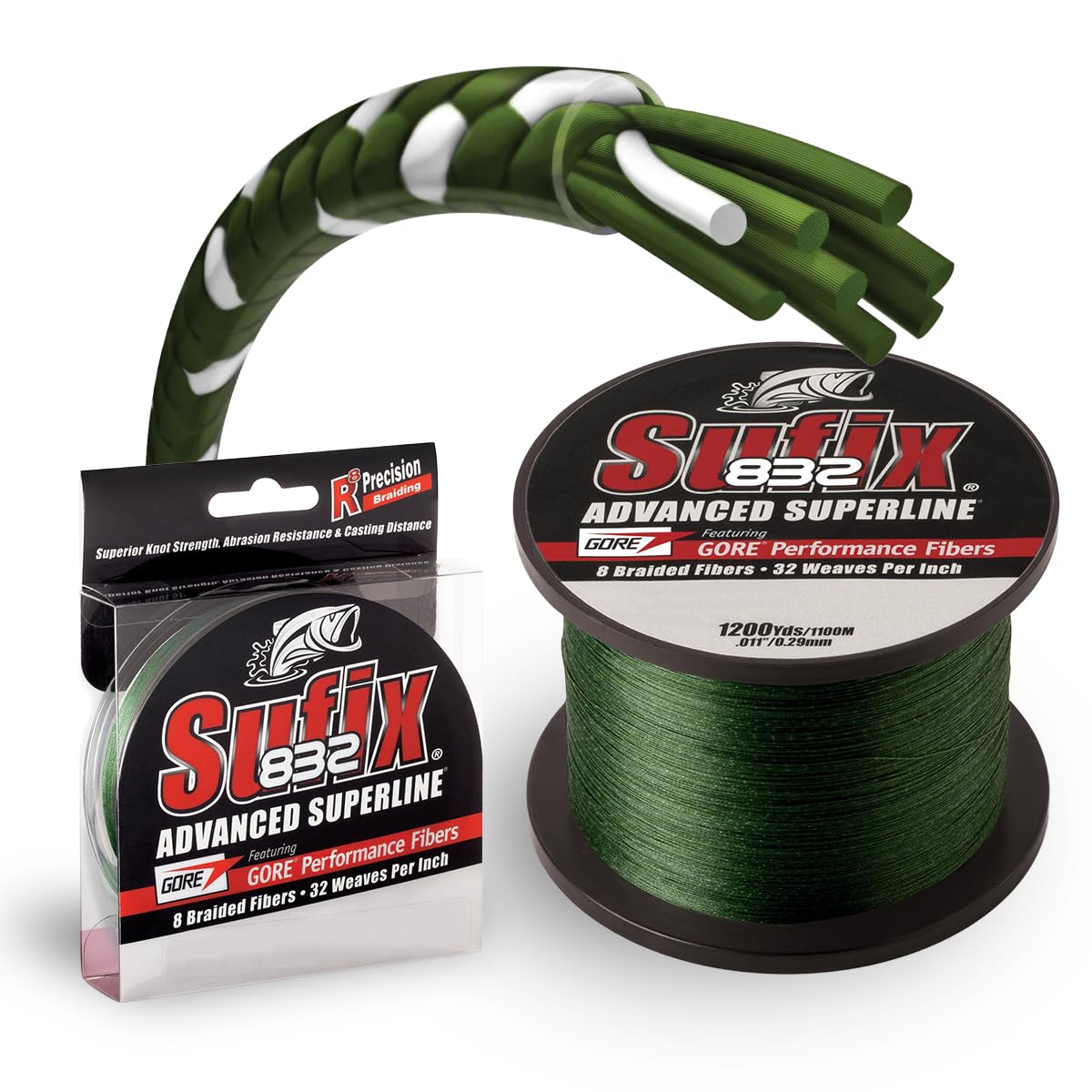 Sufix 832 Braid Line-1200 Yards (Green, 40-Pound)