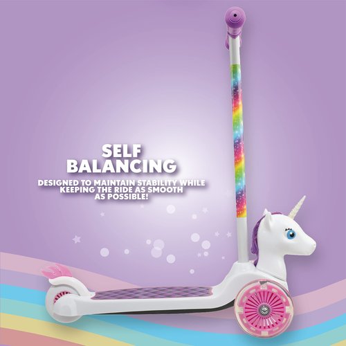 Self Balancing Kick Scooter Toddler Scooter & Kids Scooter, Extra Wide Deck, 3 Wheel Platform, Foot Activated Brake, 75 lbs Limit, Kids & Toddlers Girls or Boys, for Ages 3 and Up